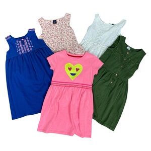 Lot of 5 Girl's Summer Dresses Bundle Size XS (4-5)